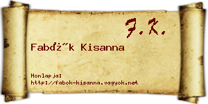 Fabók Kisanna névjegykártya